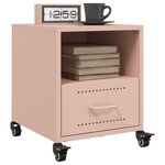 vidaXL Tables de chevet 2 Pièces rose 36x39x43 5 cm acier
