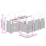 vidaXL Ensemble de bistro de jardin 7 Pièces coussins noir poly rotin