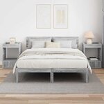 vidaXL Table d'appoint 2 Pièces Gris Sonoma 40 x 40 x 56 cm