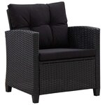 vidaXL Canapés de jardin 6 Pièces avec coussins Résine tressée Noir