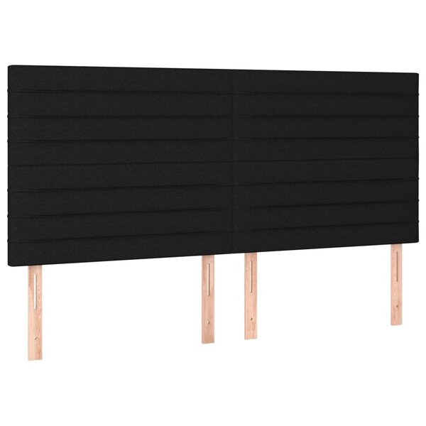 vidaXL Tête de lit Noir 160x5x118/128 cm Tissu