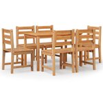 vidaXL Ensemble à manger de jardin 7 Pièces Bois de teck solide