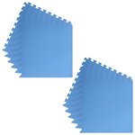 vidaXL Tapis de sol de piscine 12 Pièces Bleu 4 32 ㎡ Mousse EVA