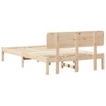 vidaXL Cadre de lit avec tête de lit Naturel 135 x 190 cm Pin massif