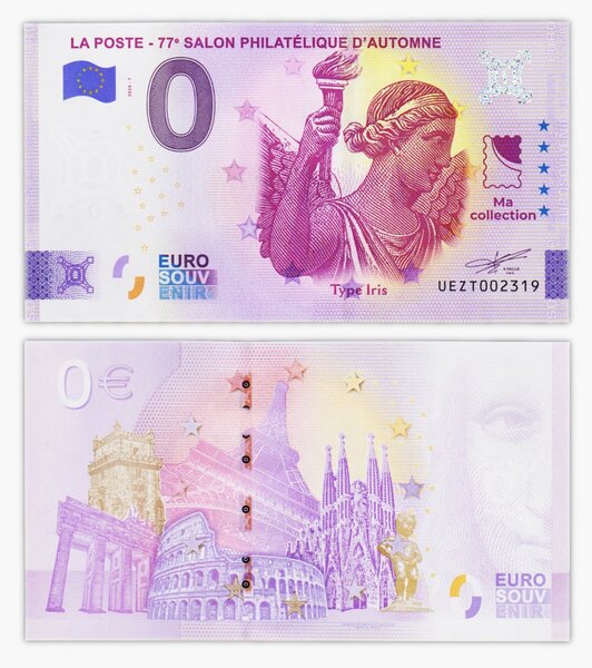 Billet de collection 0 euro souvenir 2024 - La poste 77e salon philatelique - France - Neuf