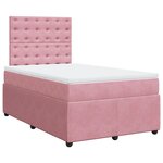 vidaXL Sommier à lattes de lit avec matelas rose 120x190 cm velours