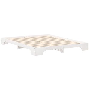 vidaXL Cadre de lit surélevé avec stockage Blanc bois
