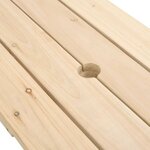 vidaXL Table de pique-nique pour 4 enfants avec trou de parasol sapin