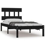 vidaXL Cadre de lit sans matelas noir 100x200 cm bois massif