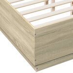vidaXL Cadre de lit avec LED sans matelas chêne sonoma 140x190 cm