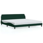 vidaXL Cadre de lit Dover vert foncé 200x200 cm velours