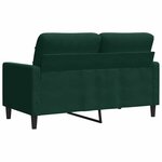 vidaXL Canapé à 2 places Vert foncé 120 cm Velours