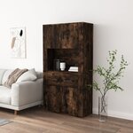 vidaXL Buffet haut Chêne fumé Bois d'ingénierie