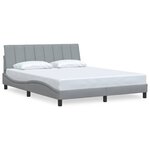 vidaXL Cadre de lit sans matelas Hanko gris clair 160x200 cm tissu