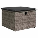 vidaXL Salon de jardin 4 Pièces avec coussins gris résine tressée
