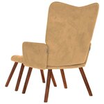 vidaXL Chaise de relaxation avec tabouret Marron Velours