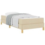 vidaXL Lit à ressorts avec matelas Crème 90 x 190 cm tissu