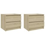 vidaXL Tables de chevet 2Pièces chêne sonoma 50x39x43 5cm bois ingénierie