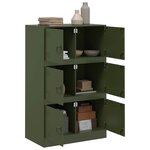 vidaXL Buffet vert olive 67x39x107 cm acier