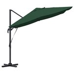 vidaXL Parasol Roma à Bras Déporté Vert et Noir 352 x 251 x 260 cm