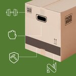 Pack and Move - Lot 20 cartons déménagement XL - 80 x 40 x 40 cm - Poignées renforcées - 1 adhésif offert
