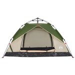 vidaXL Tente de camping à dôme 3 personnes vert libération rapide