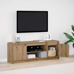 vidaXL Meuble TV Marron 139 5 x 34 x 50 cm Bois d'ingénierie