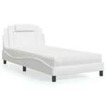 vidaXL Lit avec matelas blanc 100x200 cm similicuir