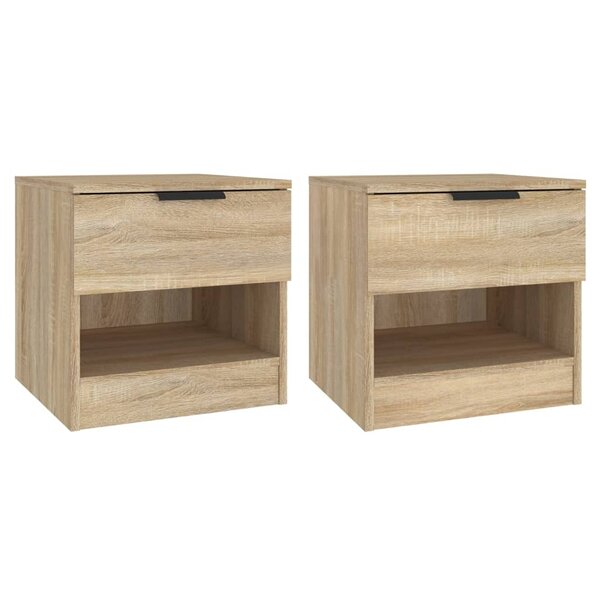 vidaXL Tables de chevet 2 Pièces Chêne Sonoma Bois d'ingénierie