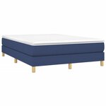 vidaXL Sommier à lattes de lit avec matelas Bleu 140x200 cm Tissu