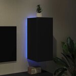 vidaXL Meuble TV mural avec lumières LED noir 30 5x35x70 cm