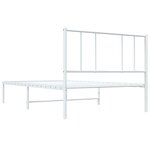 vidaXL Cadre de lit métal sans matelas et tête de lit blanc 100x190 cm