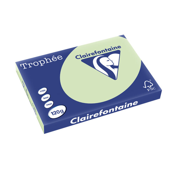 Ramette 250 Feuilles Papier 120g A3 420x297 mm Certifié FSC Vert golf TROPHÉE