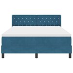 Lit avec sommier et matelas vidaXL Bleu Foncé 140x190 cm Velours