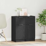 vidaXL Buffets 2 Pièces Chêne noir 30 x 30 x 70 cm Bois d'ingénierie