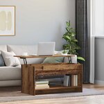 vidaXL Table basse Bois ancien 102 x 50 x 52.5 cm Bois d'ingénierie