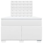 vidaXL Sommier à lattes de lit avec matelas blanc 120x190cm similicuir