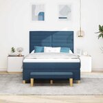 vidaXL Lit à ressorts avec matelas Bleu 140 x 200 cm tissu
