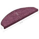 vidaXL Tapis de marches d'escalier 15 Pièces Violet foncé 65x21x4 cm