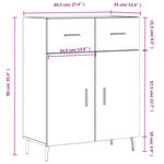 vidaXL Buffet chêne sonoma 69 5x34x90 cm bois d'ingénierie