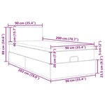 vidaXL Lit ottoman avec matelas et LED crème 90x200 cm tissu