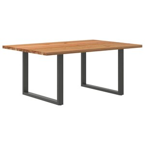 vidaXL Table à manger marron clair bois de chêne massif rectangulaire