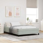 vidaXL Lit à ressorts avec matelas Gris clair 140 x 220 cm tissu