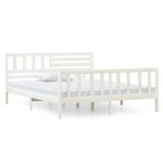 vidaXL Cadre de lit sans matelas blanc bois massif 140x190 cm