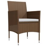 vidaXL Ensemble à manger de jardin coussins 7 Pièces Marron/noir