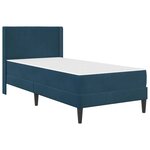 vidaXL Cadre de lit avec matelas Bleu 90 x 200 cm Velours