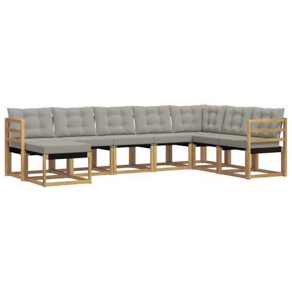 vidaXL Ensemble de canapés d'extérieur 8 pc Blanc et gris clair