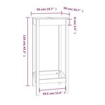 vidaXL Table de bar blanc 50x50x110 cm bois massif de pin