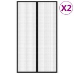vidaXL Rideaux de porte anti-insectes 2 Pièces avec aimants noir 200x80cm