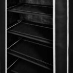 vidaXL Armoire à chaussures avec housse 58 x 28 x 106 cm Tissu Noir